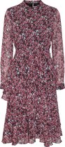Vero Moda VMCAITLYNN L/S BLK BELT DRESS EXP GA Dames Jurk Zwart - Maat XS