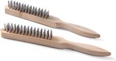 Veluw® Professionele Staalborstel BBQ - Grillborstel - RVS Borstelset - 29cm ( 2 Stuks )
