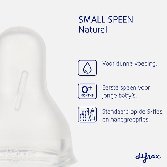 Difrax Flessenspeen Natural - Maat Small - 4 stuks van Difrax — afbeelding 3