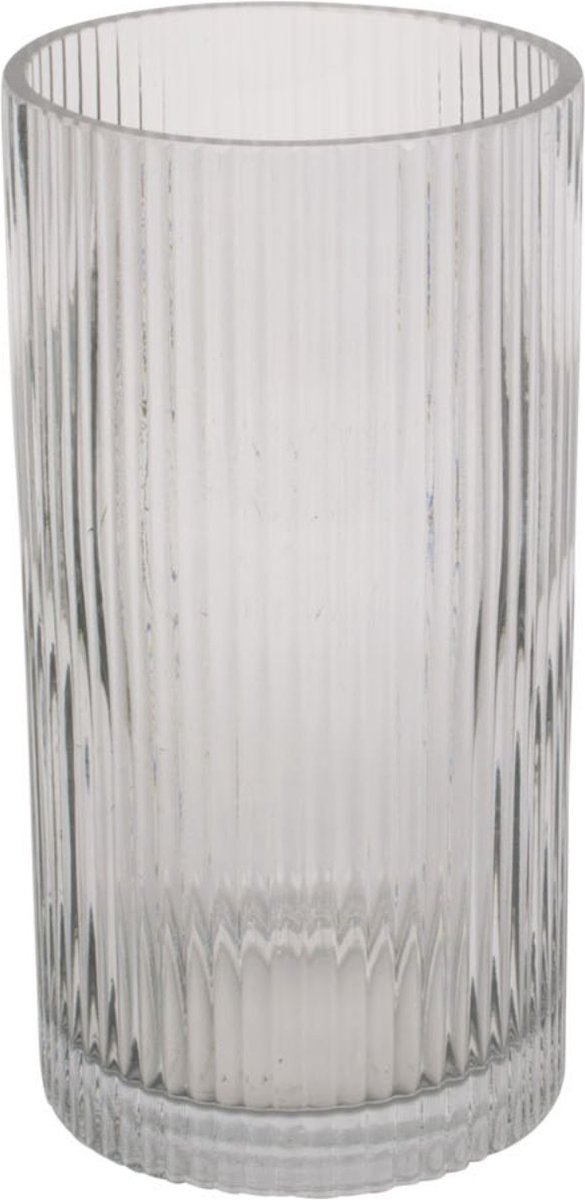 Present Time Vaas Allure Straight - Glas Donkergrijs - Ø10x20cm - Modern