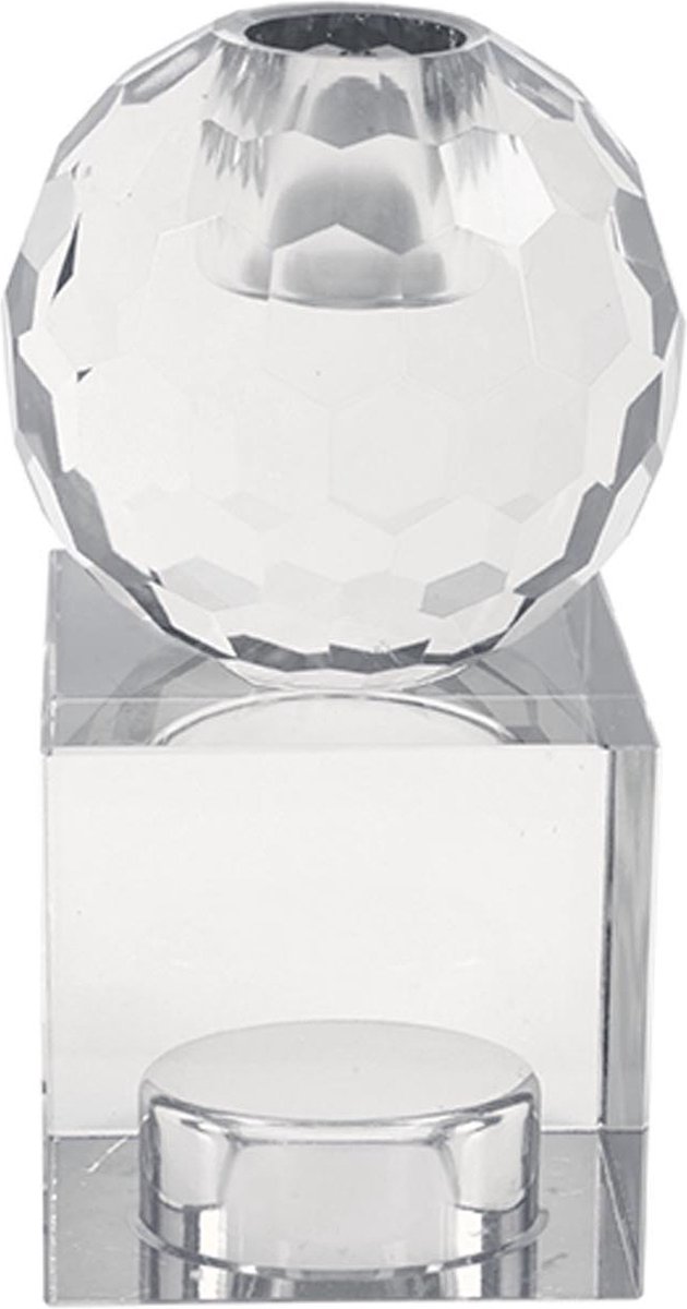 Present Time Kandelaar Crystal Art - Vierkant Helder - Medium - 5,9x5,9x11,3cm - Scandinavisch Transparant