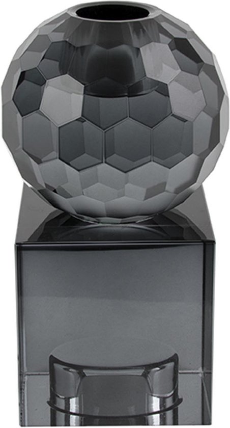 Present Time Kandelaar Crystal Art - Vierkant Zwart - Medium - 5,9x5,9x11,3cm - Scandinavisch