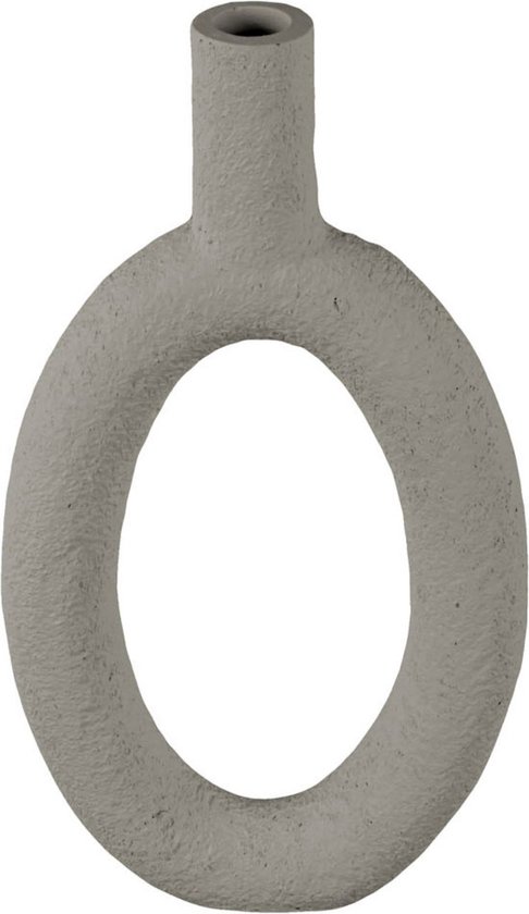 Present Time Vaas Ring - Polyresin - Ovaal Hoog Grijs - 16,5x3,5x31cm - Modern