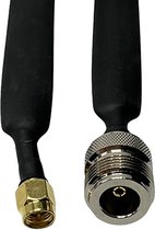 DrPhone - Câble plat traversant pour fenêtre - Câble coaxial SMA femelle vers femelle de type N - 45 CM - Hélium pour fenêtre / extérieur