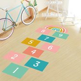 Merkloos-vloersticker-regenboog hinkelpad- kinderkamer decoratie- vloersticker-educatief- leren tellen