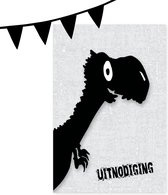 Planet Puk | Uitnodiging set - Tito de T-Rex | 10 grote kaarten | inclusief envelop en sluitzegel | kinderfeestje | verjaardagsfeest | dino feestje