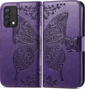 Realme GT Master Edition Hoesje - Mobigear - Butterfly Serie - Kunstlederen Bookcase - Paars - Hoesje Geschikt Voor Realme GT Master Edition