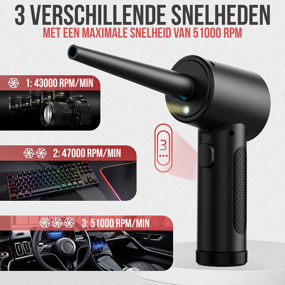 Strex Air Duster Draadloos – 6000mAh - Afbeelding 4