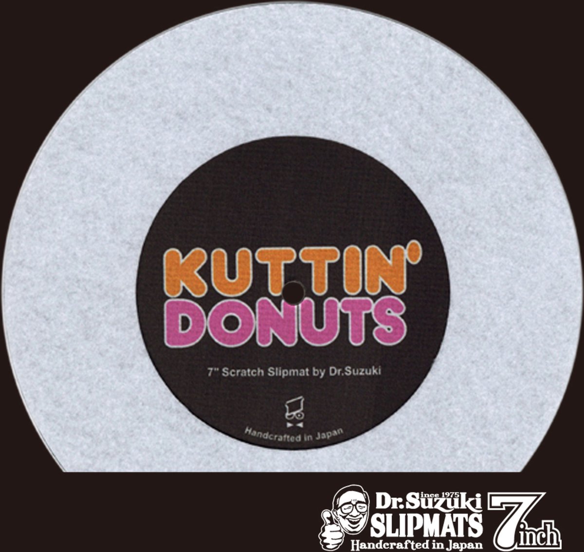Dr. Suzuki 7" Kuttin Donuts Slipmat white Slipmat voor draaitafels