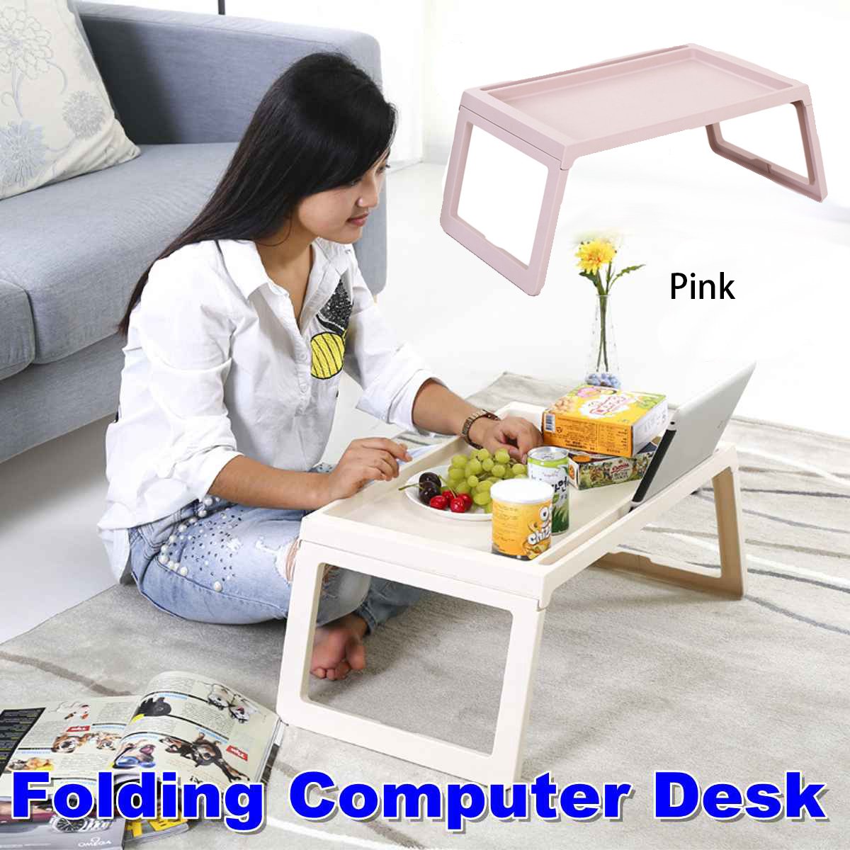 Draagbaar bureau, multifunctioneel, afneembaar, met wieltjes, voor laptop, laptop, computertafel, bureau, bureau