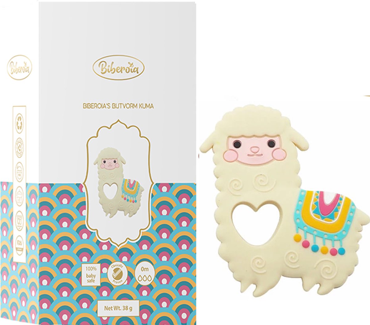 Goedkoopste Biberoia® Bijtring Soft Alpaca – Baby speelgoed - Badspeelgoed - Kraamcadeau – Babyshower cadeau – Vanaf 0 maanden - Ecru