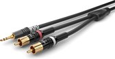 Sommer Cable HBP-3SC2-0300 Audio Aansluitkabel [1x Jackplug male 3,5 mm - 2x Cinch-stekker] 3.00 m Zwart