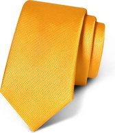 Premium Ties - Luxe Stropdas Heren - Polyester - Lichtoranje - Incl. Luxe Gift Box!
