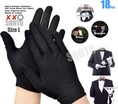 18Stuks/9Paar Zwarte Katoenen Handschoenen Arbeid Handschoenen Voor Sieraden Waardering Dunne Medium Cleaning Tuinieren Etiquette Levert - Handschoenen - Gloves Cotton - Maat L  ………..    SQGTR