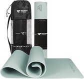 Yoga mat - Fitness mat lichtblauw - Sport mat - Yogamat anti slip & eco - Extra Dik - Duurzaam TPE materiaal - Incl Draagtas van Rockerz Fitness®