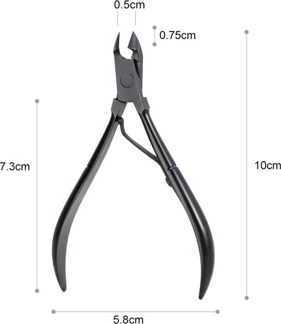 Medies - nageltang | nagelriemknipper voor vinger- en teennagels  |nagelriem knipper | nagelriemknipper | nagelriemverzorging | nagelriem duwer | cuticle knipper | cuticle cutter | manicure & pedicure - spitse bek - zwart - stainless steel