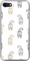 Geschikt voor iPhone SE 2022 hoesje - Patronen - Kitten - Kat - Pastel - Meisjes - Kinderen - Kindje - Siliconen Telefoonhoesje