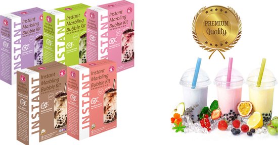 Bubble Tea Starters Kit - Maak nu uw eigen Bubble Tea - 5 verschillende smaken en een gratis Jar! De Thee Sensatie van 2022!