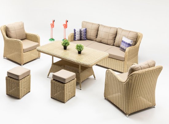 TREND HOME - Brussels - loungeset - Wicker - Rottan - 7 Delig