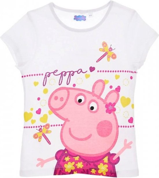 Peppa Pig -T-shirt Peppa Pig - meisjes - wit - maat 122/128