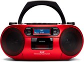Bol.com Aiwa BBTC-660DAB Rood draagbare DAB+/FM radio - met cd-speler cassette Bluetooth USB aanbieding