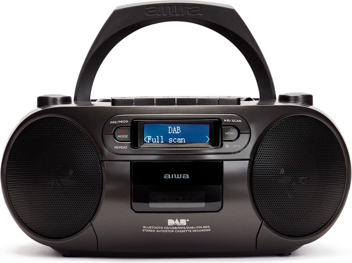 Aiwa BBTC-660DAB Zwart draagbare DAB+/FM radio - met cd-speler, cassette, Bluetooth, USB
