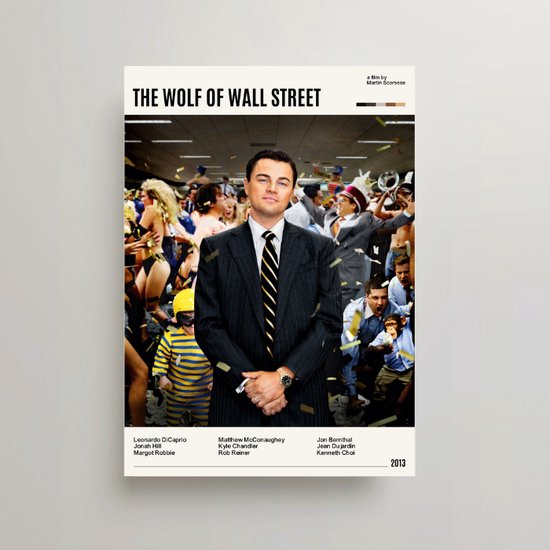 The Wolf of Wall Street Poster - Minimalist Filmposter A3 - The Wolf of Wall Street Movie Poster - Leonardo Dicaprio Merchandise - Vintage Posters