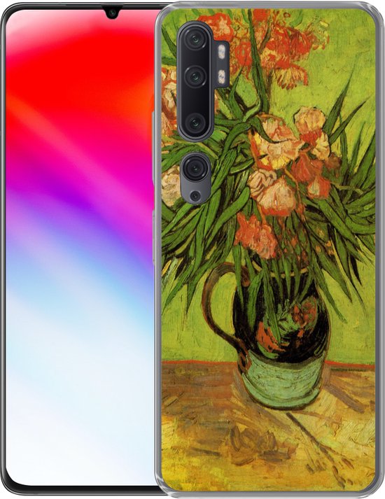 Xiaomi Mi Note 10 - Vase nature morte avec lauriers roses et livres - Vincent van Gogh - Coque de téléphone en Siliconen