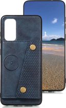 Pasjeshouder Geschikt voor Samsung Galaxy S20FE - Donkerblauw - PU Leer - Magnetisch