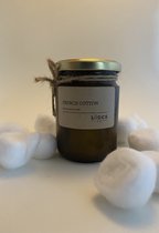 Loucs Candles - Geurkaars 200ml - French Cotton - Handgemaakt - Soja was - Houten lont