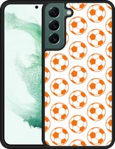 Galaxy S22+ Hardcase hoesje Orange Soccer Balls - Designed by Cazy