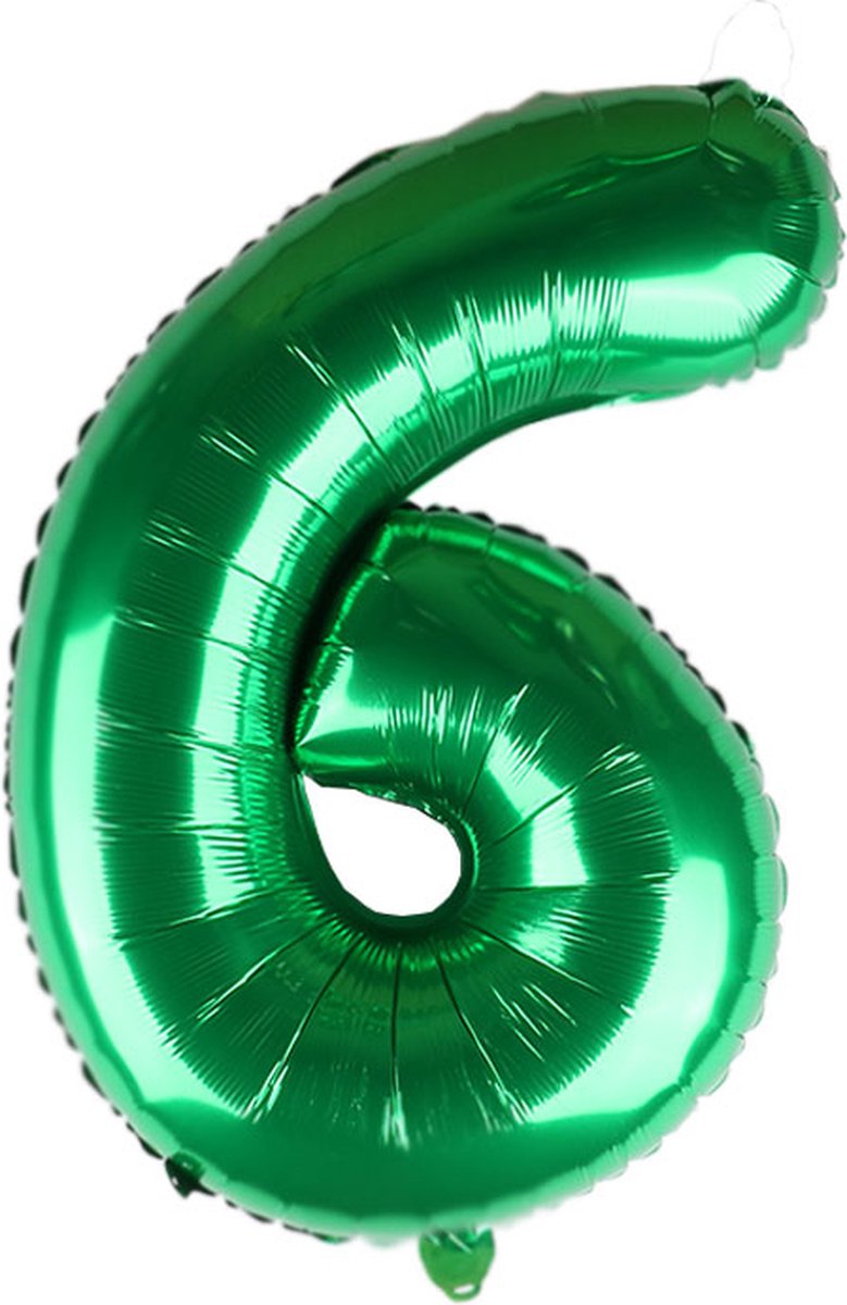 Folieballon / Cijferballon Groen XL - getal 6 - 82cm