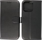 iPhone 13 Pro Hoesje - Echt Lederen Wallet Case Telefoonhoesje - Zwart