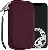 kwmobile Tasje voor smartphones L - 6,5" - Insteekhoesje van neopreen in bordeaux-violet - Maat: 16,5 x 8,9 cm