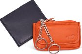 Safekeepers Sleuteletui en portemonnee - RFID Protected - Sleuteltasje - 2 stuks : oranje en blauw