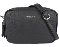 Flora&Co Paris crossbody handtas - 2 vakken met rits - instelbare riem 130 cm - zwart