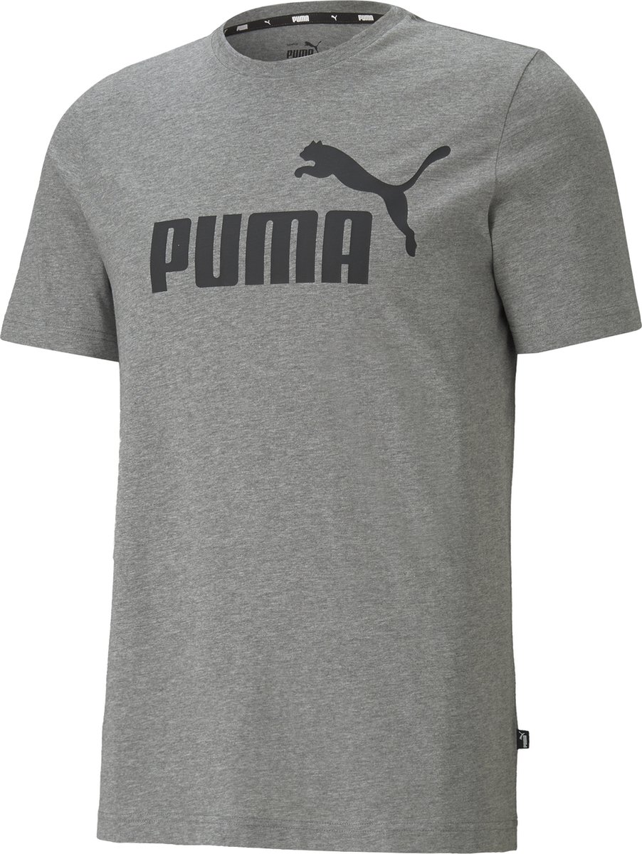 PUMA ESS Logo Tee Heren T-shirt Grijs