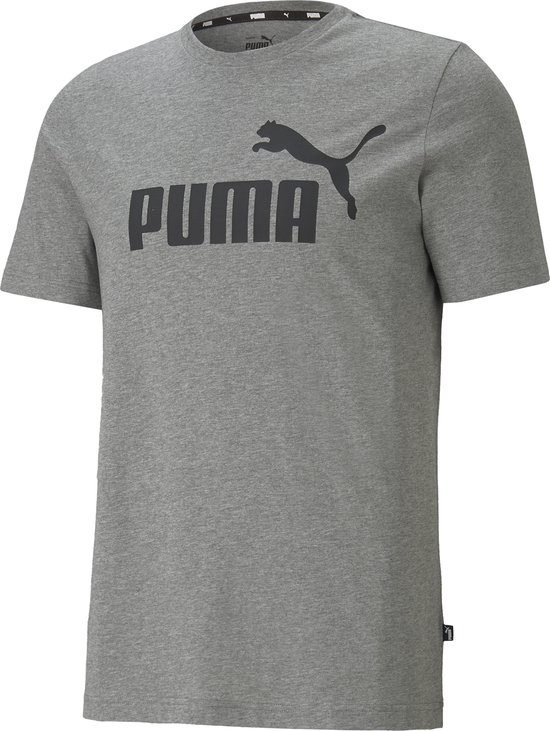 PUMA ESS Logo Tee Heren T-shirt - Grijs - Maat XL