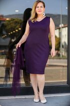 HASVEL -Paarse Tule maat jurk- maat L-Galajurk-Avondjurk-HASVEL-Purple Tulle Plus Size Dress-Size L-Prom Dress-Evening Dress