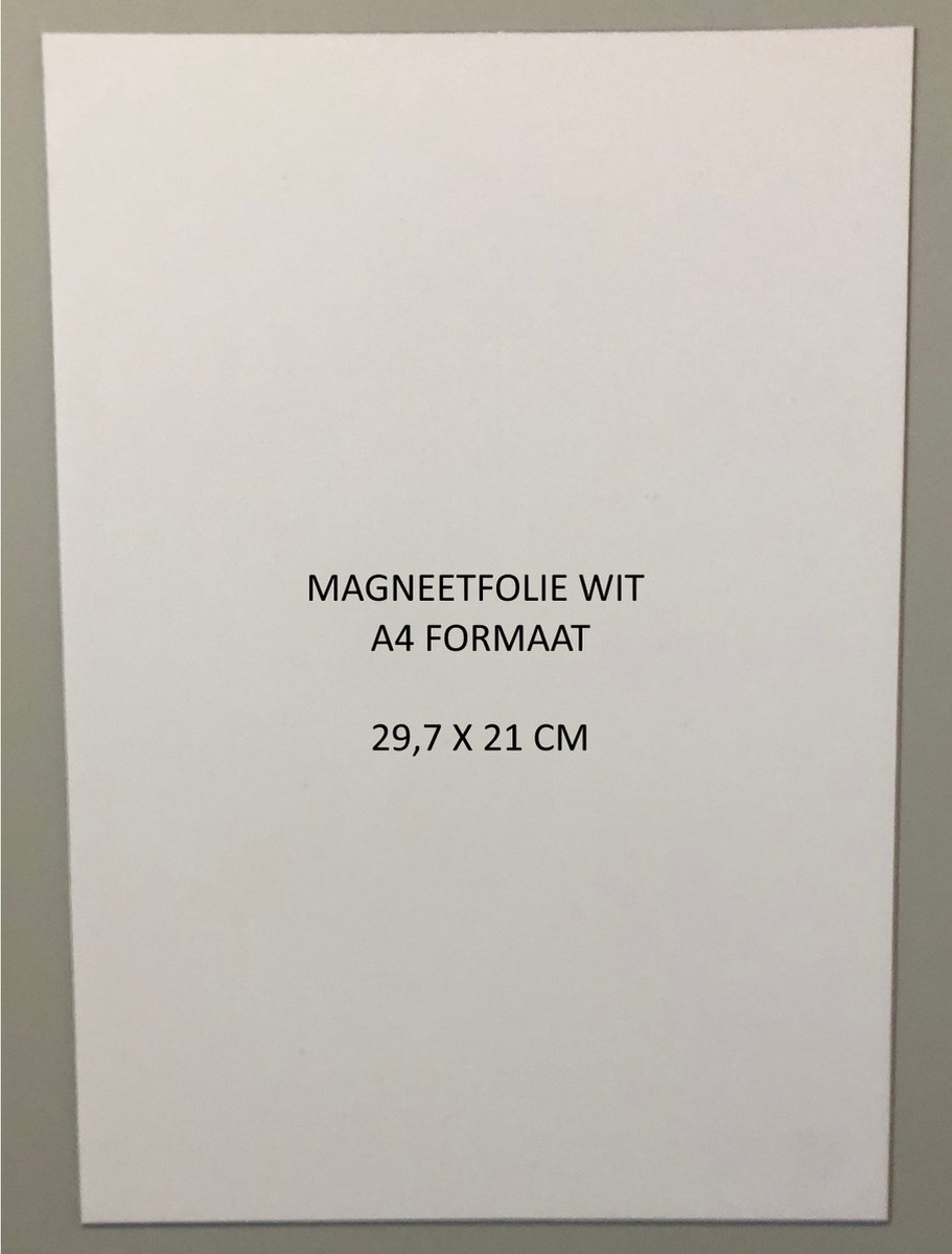 Witte magneetfolie A4 formaat - Magneetfolie MAT WIT eenvoudig op maat te knippen - 21 cm x 29,7 cm (BxH) - Hoge Kwaliteit!