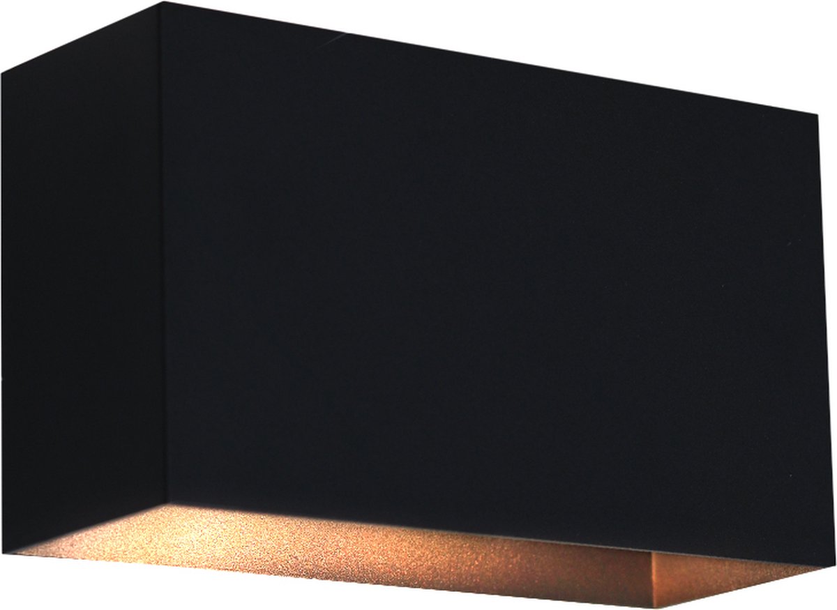 Olucia - RODIGO - Wandlamp - Zwart - Vorm: Rechthoek