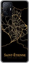 Telefoonhoesje Geschikt voor Xiaomi 11T Pro hoesje - Saint-Étienne - Kaart - Goud - Siliconen Telefoonhoesje