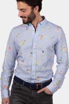 New Zealand Auckland - Overhemd Onaero Lichtblauw - L - Heren - Comfort-fit