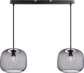 Olucia Emado - Industriële Hanglamp - 2L - Aluminium - Zwart - Rechthoek