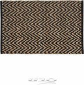 Livetti® Deurmat Hallmat Vloerkleed 60x90cm Jute - Polykatoen - Zigzag