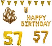 57 jaar Verjaardag Versiering Pakket Goud