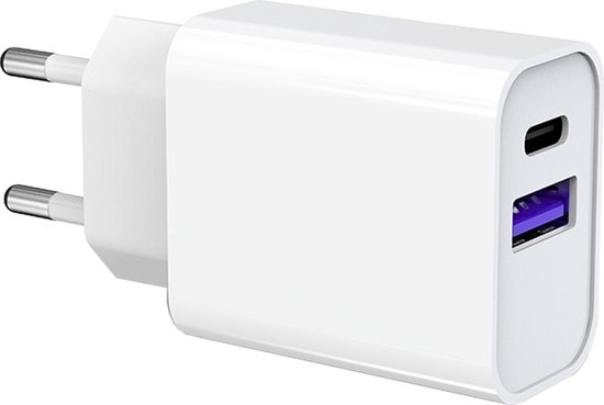 Dual adaptateur USB-A et USB-C - Convient pour Samsung et Apple iPhone (7,  8, 11, 12) | bol.com