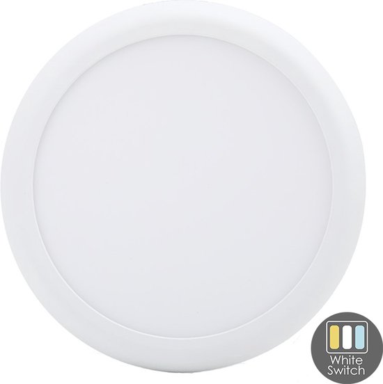 LED downlight rainbow 3 color 12/18W - Aluminium - Niet verstelbaar - Voor binnen - Geen fitting - Wandschakelaar - Netstroom - Geen sensor - Rond - Ø220 - Plafondlamp - Plafonnière