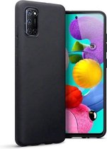 Siliconen back cover case - Geschikt voor Samsung Note 20 hoesje - zwart