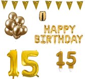 15 jaar Verjaardag Versiering Pakket Goud